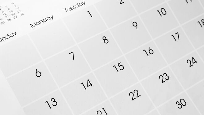 Closeup,Of,Dates,On,Calendar,Page