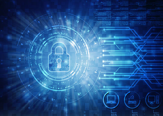 2d,Illustration,Safety,Concept:,Closed,Padlock,On,Digital,Background